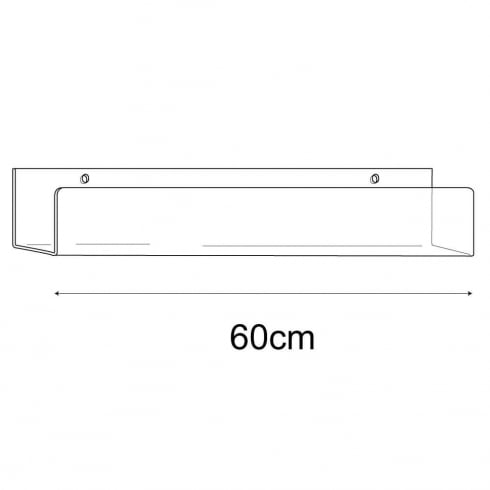 60cm tall lipped wall fixing shelf
