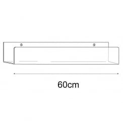 60cm tall lipped wall fixing shelf