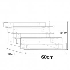 60cm tiered multi media rack: 5 tier-wall  