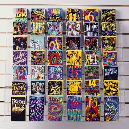 7 tier 100cm greeting card rack slatwall