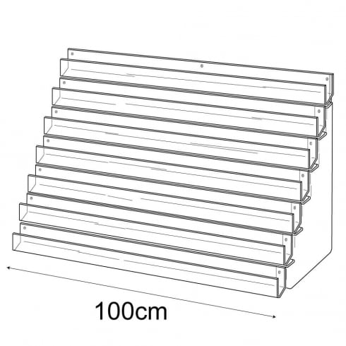 7 tier 100cm greeting card rack wall fixing