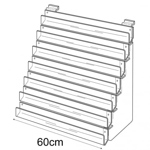 7 tier 60cm greeting card rack slatwall