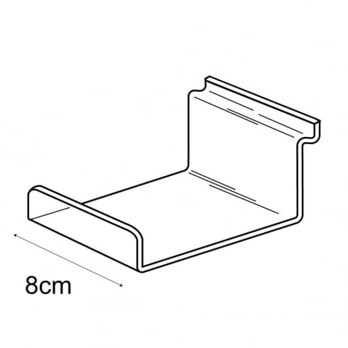 8cm standard lipped slatwall shelf