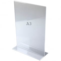 A3 vertical portrait sign holder-counter   (acrylic sign holders)