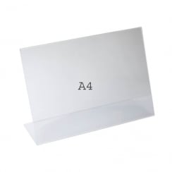 A4 angle landscape sign holder-counter   (acrylic sign holder)