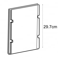 A4 portrait sign holder-cable fixing (hanging sign holder: cable system)