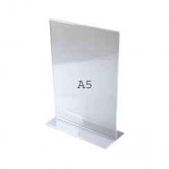 A5 vertical portrait sign holder-counter   (acrylic sign holders)
