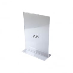 A6 vertical portrait sign holder-counter   (acrylic sign holders)