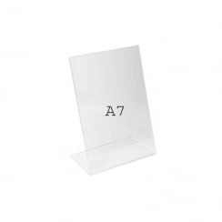 A7 angle portrait sign holder-counter   (counter standing sign holder)