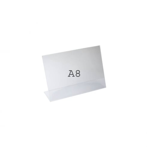A8 angle landscape sign holder-counter   (acrylic sign holder)