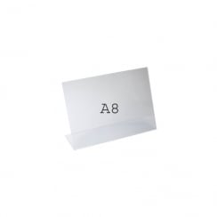 A8 angle landscape sign holder-counter   (acrylic sign holder)