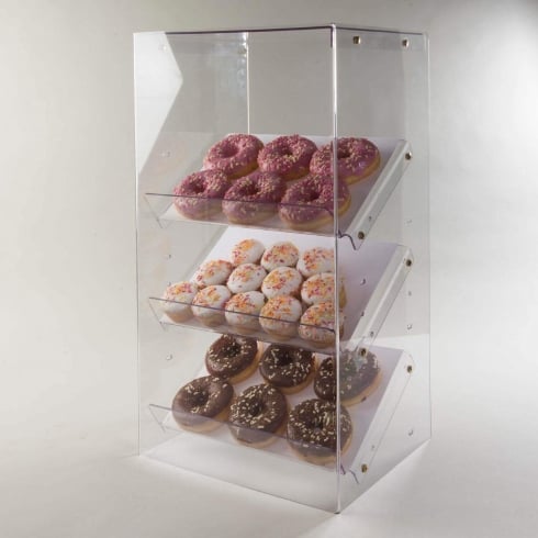 Counter merchandiser: reversible shelves   (shelving unit)