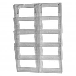Double A4 leaflet holder: 4 tier wall fixing