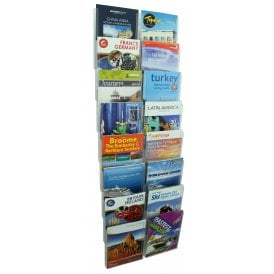 Double A4 leaflet holder: 8 tier wall fixing