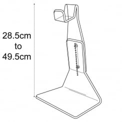 Handbag support: adjustable height (bag display: point of sale)